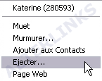 Eject by right-clicking on an avatar